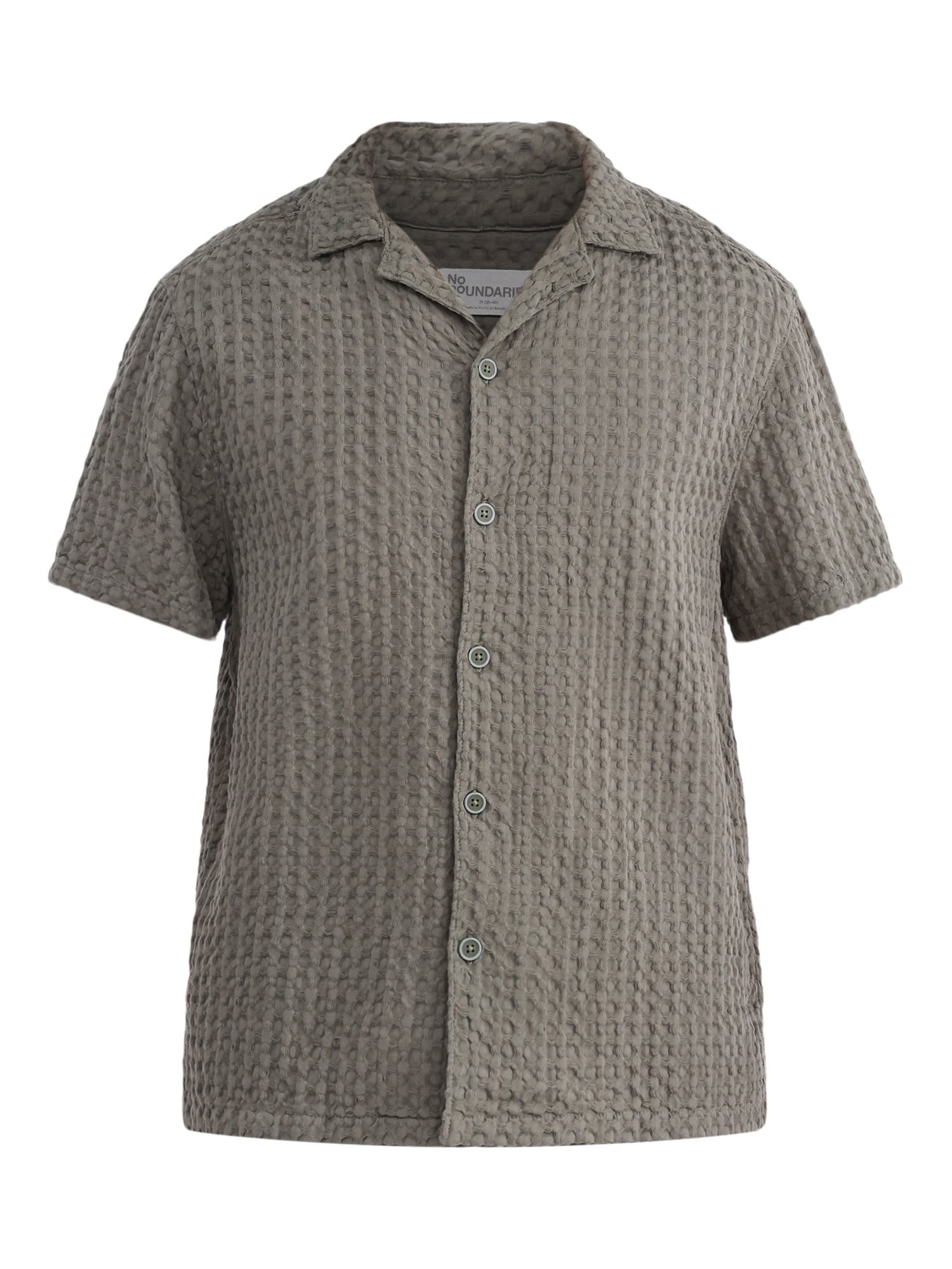 No Boundaries Men's & Big Men's Short Sleeve Textured Waffle Shirt, Sizes XS-5XL