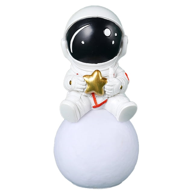 Lámpara de noche de luna luminosa creativa, luz nocturna de astronauta