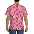 thumbnail image 3 of Bixox Men's Strawberry Cake Printed Short Sleeve Skinny Athletic T-Shirt, 3 of 6