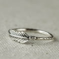 thumbnail image 6 of Rings for Women Girls Antique Solid Sterling Silver Feather Stacking Bride Wedding Ring, 6 of 6