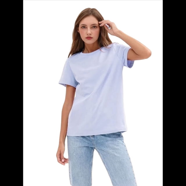 Camisetas de Corta Extragrandes para Mujer, Cuello Redondo, Holgadas, para Hacer Ejercicio, Informales, de Verano, de Algodón, Color , Talla M