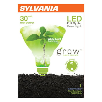 SYLVANIA PAR38 LED Grow Light Bulb, 20-Watt, Full Cycle White Spectrum Light for Indoor s and , High Output 30 Micromoles, 13 Year