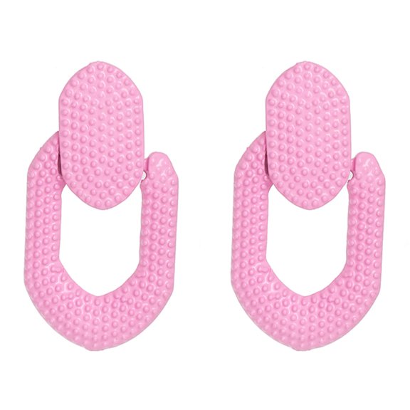 Alloy Women Earrings Fashion Lady Light Pink