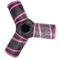 thumbnail image 3 of Pet Life CTNPKBK 3 Way Kitting Interactive Collapsible Passage Kitty Cat Tunnel, Pink & Black - One Size, 3 of 3