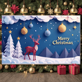 thumbnail image 6 of Reindeer Design Christmas Banner Colorful Ornaments Xmas Display Star Decorations Blue Background Holiday Backdrop for Christmas Party Home Decoration Family Party, 6 of 9