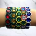 thumbnail image 4 of Rainbow Tile Bead Bracelet Stretchy Gold Miyuki Bracelet Bangles, 4 of 9