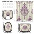thumbnail image 3 of Seamless Damask Pattern Bathroom Accessory Curtain Sets Bath Curtain Anti-Slip Mats and Toilet Pad 66x72in, 3 of 8