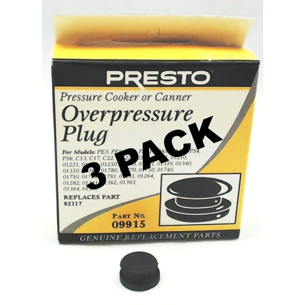 3 Pk, Presto Pressure Cooker Overpressure Plug 09915