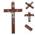thumbnail image 4 of 3 colgantes de cruz de madera para collar, crucifijo decorativo de Jesús, adornos colgantes de fe cristiana espiritual para proyectos de joyería DIY., 4 of 5