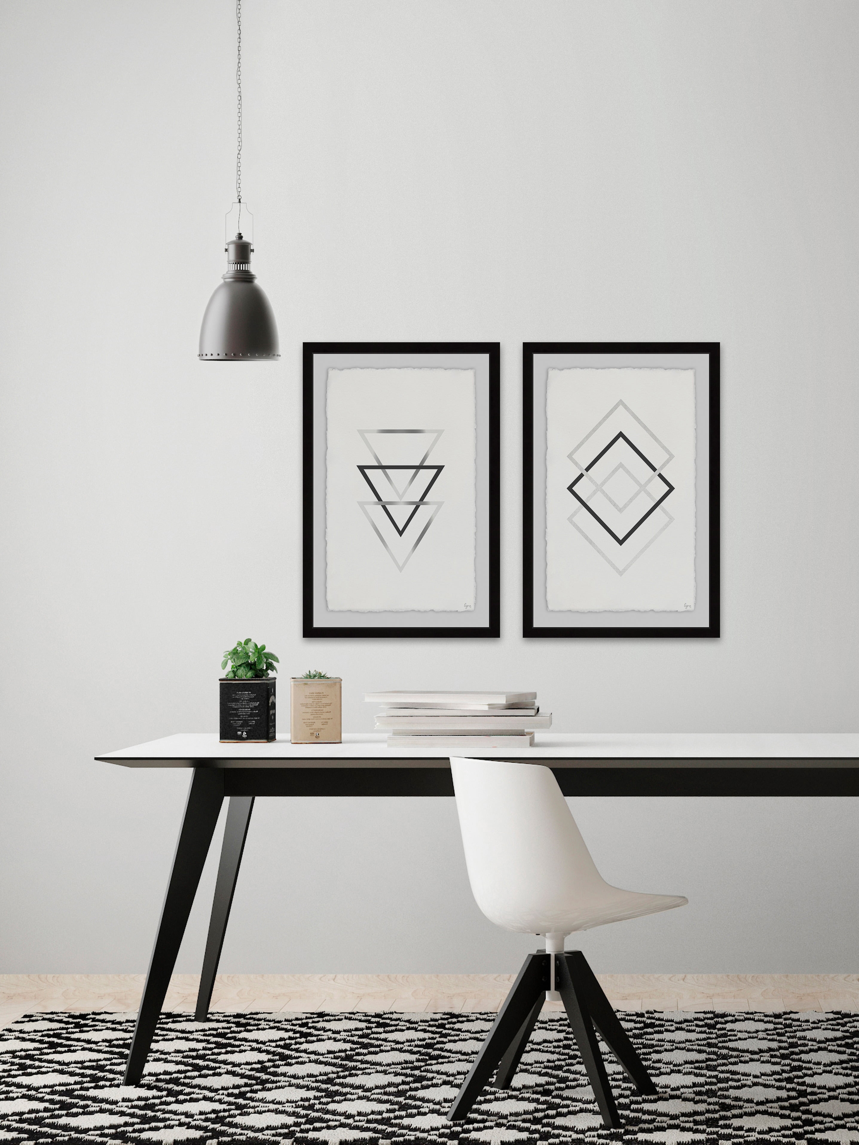 Triangles and Diamonds Diptych