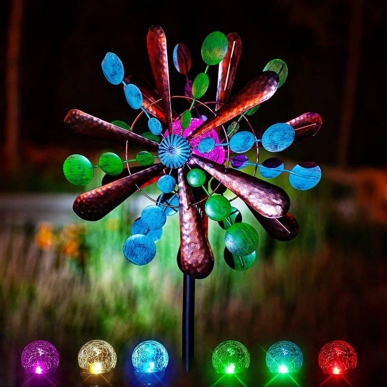 Steady Doggie Double-Sided Kinetic Solar Wind Spinner, 75In LED