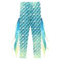 thumbnail image 4 of TiaoBug Women's Fish Scale Print High Waist Yoga Leggings Mermaid Costume Pencil Trouser Tights Cyan L, 4 of 7