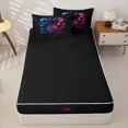 thumbnail image 4 of Castle Fairy Gothic Romantic Skull Couple Zipper Queen Comforter Set with Fitted Sheet and 2 Pillowcases,Gradient Butterfly Rose Flower Zipper Bedding Set,Blue Magenta,4 Pieces,Black Reversible, 4 of 6