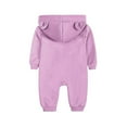 thumbnail image 6 of Bovxnpu Fall Winter Newborn Bodysuit, Infant Rompers, Toddler Kids Boys And Girls Solid Color Cute Long Sleeve Hooded Romper Jumpsuits, 6 of 7