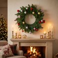 thumbnail image 6 of Aurorax Christmas Wreaths for Front Door,Indoor Christmas Wreath Decorations with Christmas Balls Rustic Green Winter Hanging Wall Decor for Mantel Window, 6 of 7