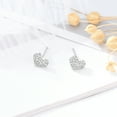 thumbnail image 6 of opvise Women Simple Cubic Zirconia Geometric Heart Round Shape Ear Stud Jewelry Gift A, 6 of 7