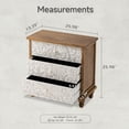 thumbnail image 2 of COZAYH 3 Drawer Farmhouse Dresser with Embossed Weathered Flower Motif, Vintage Nightstand for Bedroom, Almost Fully-Assembled, Boho, Natural Wood, White, 2 of 8