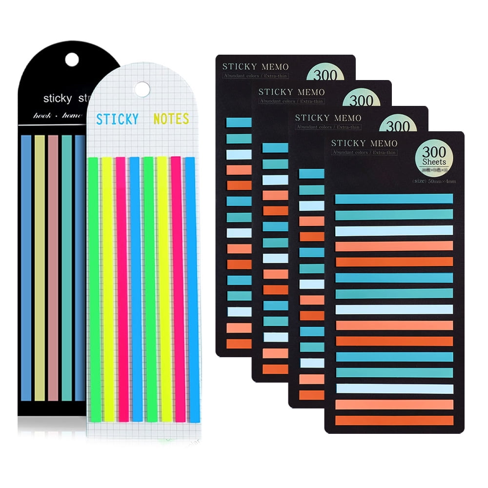 1280Pcs Long Page Markers Neon Highlighter Tape Transparent Flags Tabs  Sticky Index Tabs, Book Tabs for Annotating Books Aesthetic Office School  Study Supplies - Yahoo Shopping