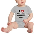 thumbnail image 2 of I Heart Icelandic Sheepdog Dog Funny Baby Bodysuits Unisex (Gray, 0-3 Months), 2 of 5