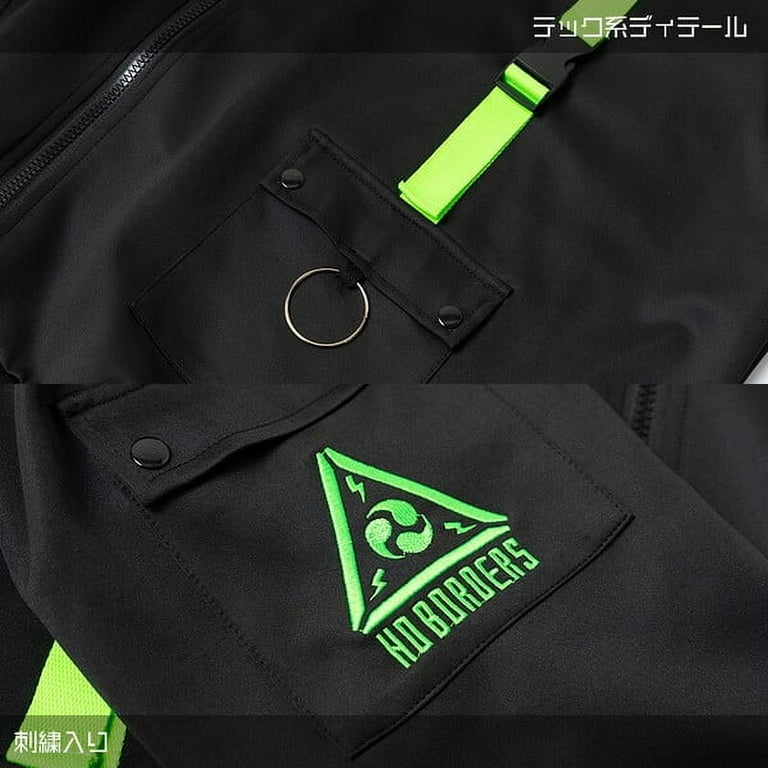 Cyberpunk Cat ears black & toxic green punk emo zip up Cyberpunk Cat ears black & toxic green punk emo zip up