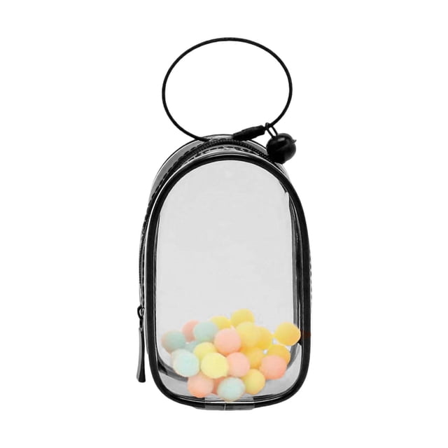 Yinanstore Sac de Présentation pour Figurines, Sac de Transport pour Mini Figurines, Pochette en PVC pour Mini Poupées, Sac à Main Ornement Collection de Poupées, Carré Rond