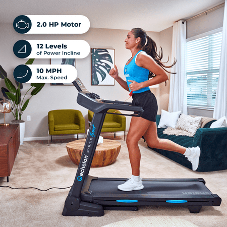 Echelon - Stride 30 Sport Smart Foldable Exercise Treadmill with Cushioned Deck - Black