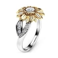 thumbnail image 3 of Anillo de cobre femenino Ecomeon Anillo de compromiso girasol redondo Vintage con circón Tamaños 6# 7# 8# 9#, 3 of 5
