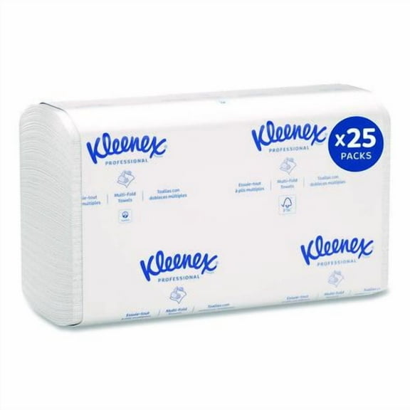 Premiere Folded Towels, 1-Ply, 9.4 x 12,4, White, 120/Pack, 25 Packs/Carton | Bundle of 2