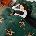 thumbnail image 4 of Castle Fairy Abstract Stars Print Bedding Comforter Set,Cheetah Print Queen Bedding Sets, 4 of 8