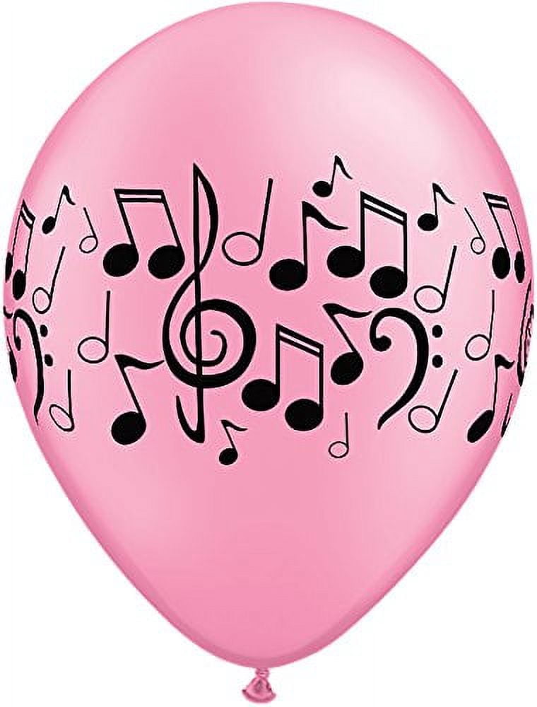 11 inch Qualatex Neon Music Notes Wrap Latex Balloons (50 Pack) - Party Supplies Decorations