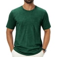 thumbnail image 3 of WULMLEO Mens T-Shirts Summer Crew Neck Casual Shirts Plain Short Sleeve Basic Tees Dark Green L, 3 of 5