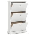thumbnail image 6 of Allora Contemporary 3 Drawer Wood Shoe Cabinet in White, 6 of 12