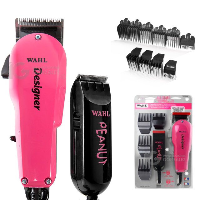 Máquina Para Cortar Cabelo Wahl All Star Combo Profesional Designer + Peanut Rosa con Negro Wahl All Star Combo
