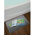 thumbnail image 2 of Cartoon Bath Mat, Book with a Words and a in the Rain by a Pond on a Greyscale Backdrop, Plush Bathroom Decor Mat with Non Slip Backing, 29.5" X 17.5", Multicolor, by Ambesonne, 2 of 2
