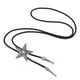 thumbnail image 2 of Corbata de bolo occidental con cuentas turquesas y estrella, cordón trenzado de cuero sintético. Plata antigua, 2 of 6