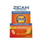 Zicam Cold Remedy Zinc Rapid melts, Citrus Flavor, 25 Count (Pack of 1)