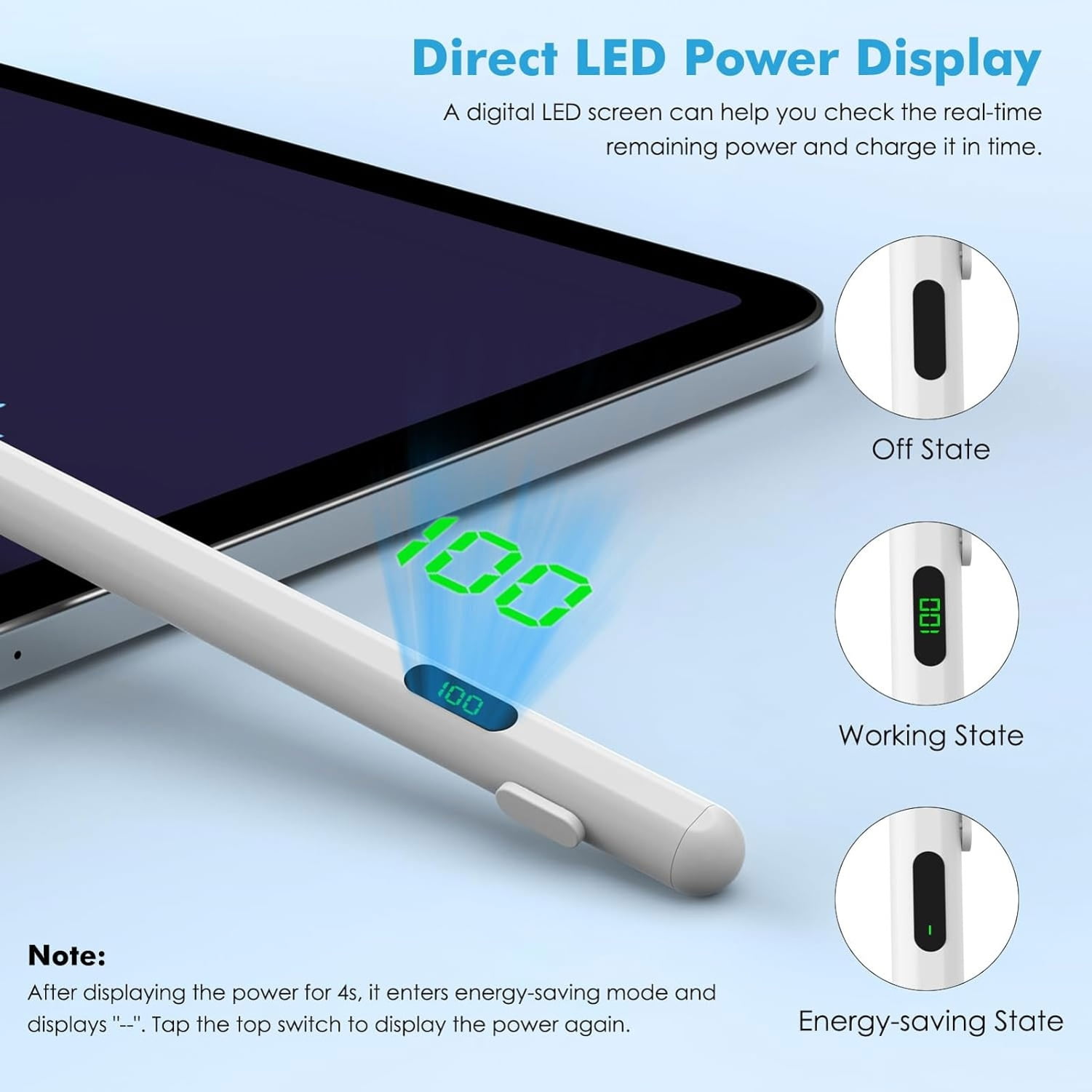 Touch Pen Active Digital Display Stylus for iPhone 16/Pro/Max/Plus - Capacitive Rechargeable Palm Rejection
