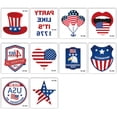 thumbnail image 3 of Tatuajes Temporales Patrióticos Tema De La Bandera Americana Tatuajes Temporales Lavables Para Niños Y Adultos 20 Piezas Cateissary  CE006010-00, 3 of 6