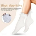 thumbnail image 2 of Dalidasy 2 Pairs Frilly Socks For Women Long Lace Socks With Bows Ruffle Socks For Girls High Socks With Bow Cute White Stockings For Women, 2 of 10