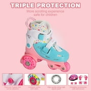 JIAN YA NA Kids Roller Skates Size Adjustable Children Toddler for Beginner Boys and Girls