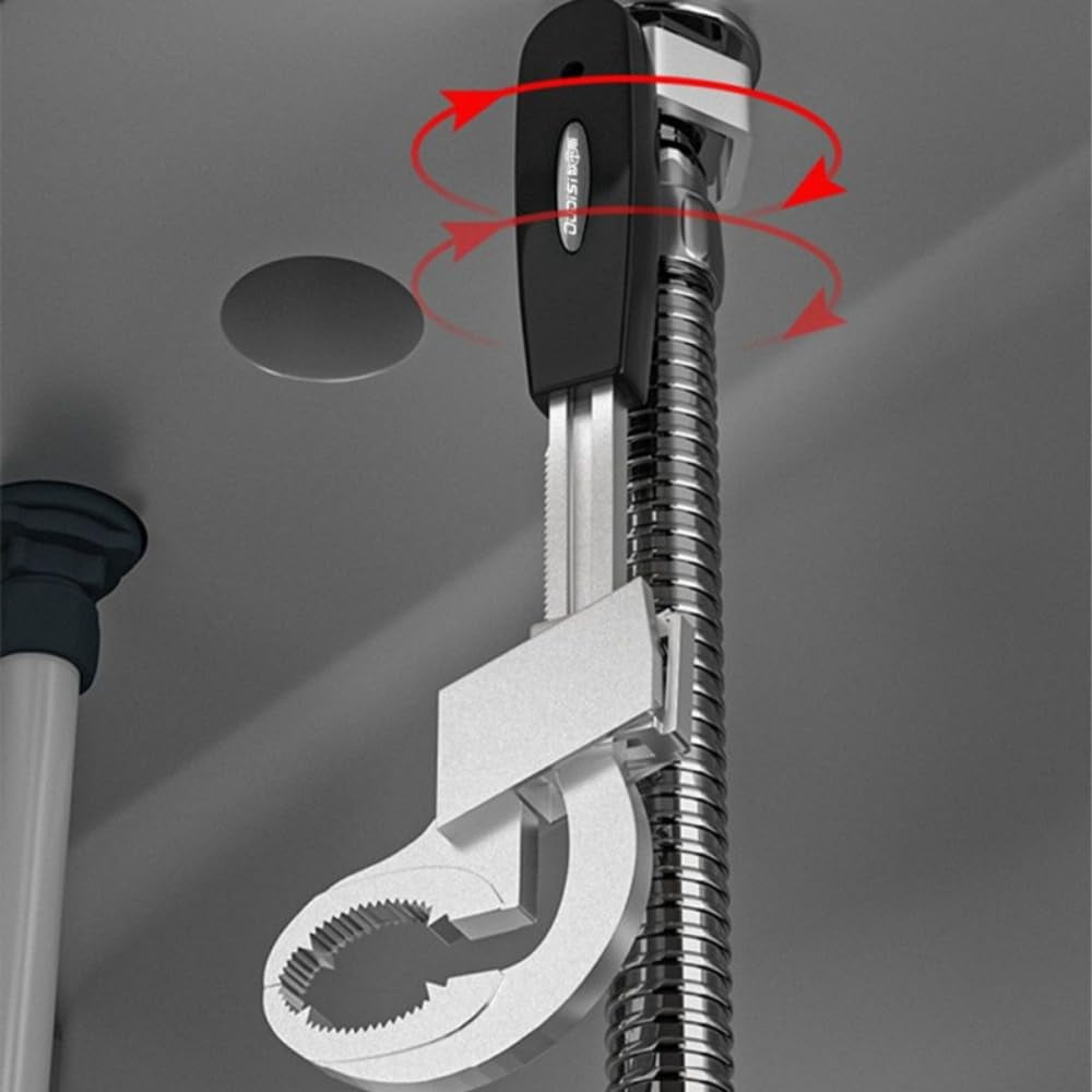 Universal Double Headed Bathroom Wrench With 3 Slotted Accessories 80mm Open-end Multi-functional Adjustable Wrench Hand Tool For Troubleshooting Faucets