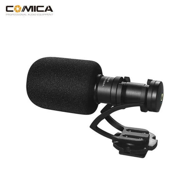 COMICA CVM-VM10II Mémoire intégrale MINI Compact sur caméra Microphone  vidéo directionnel cardioïde avec montage amortisseur pour iPhone Samsung  Huawei Smartphones pour DJI OSMO pour GoPro 3,3 +, 4,5 