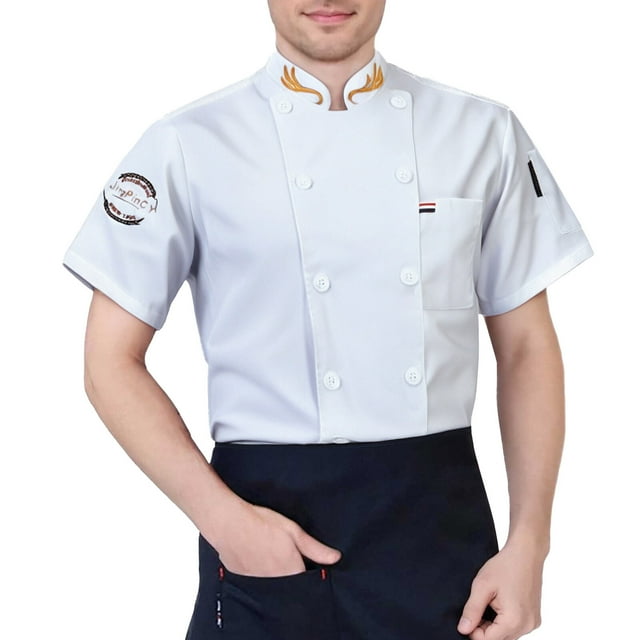 SHIXIAOO Tenue de Travail de Chef pour Homme, Tenue de Chef, Haut à Manches Courtes, Cardigan, Chemise, Long Cardigan, Chandail à Capuchon, Chandail, Duster, Cardigans pour Hommes