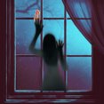 thumbnail image 2 of Pegatinas de pared de Halloween, silueta de fantasma femenino, pegatinas de ventana de Halloween, pegatinas de decoración de pared de terror con ambiente festivo, 2 of 6