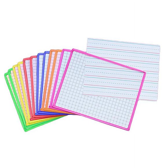 Pochettes Effaçables à Sec Transparentes, Couleurs Assorties, 12 par Paquet