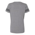 thumbnail image 4 of Women's Football V-Neck Fine Jersey Tee Color Granite Heather/ Vintage Smoke 2X-Large Size, 4 of 5