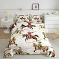 thumbnail image 2 of Manfei Rustic Western Cowboy Bedding Comforter Set,Farm Animal Horse Twin Comforter Sets,Country Farmhouse Bedding Set For Boys Kids,Microfiber Bedroom Decor Reversible,2-Piece, 2 of 8