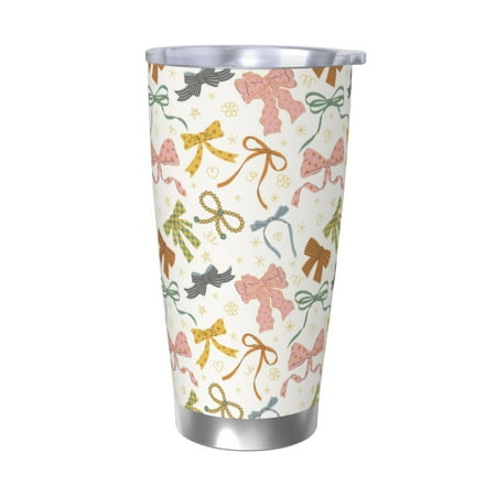

Junzan Colorful Bow Knots1 for 20oz Stainless Steel Insulated Car Cup with Spillproof Lid - Insulated Coffee Mug Thermal Cup-Without Straw