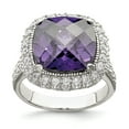 thumbnail image 1 of 925 Sterling Silver Purple and Clear Cubic Zirconia Ring, 1 of 2