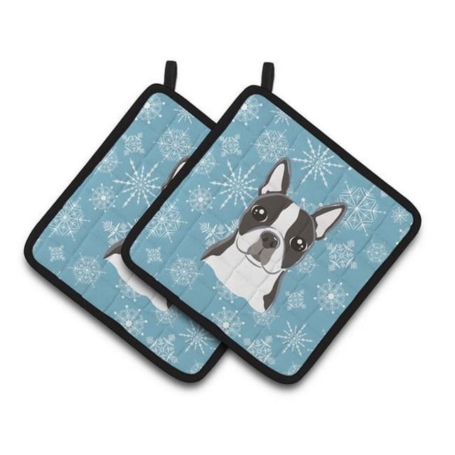 Carolines Treasures BB1637PTHD Porte-Pot Boston Terrier en Forme de Flocon de Neige, 7.5HX7.5W, Multicolore